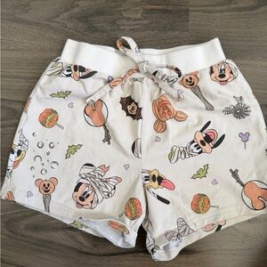 Kids Halloween Themed Disney Mickey Cartoon Print Shorts
